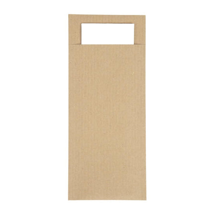 Cutlery Pouch with White Napkin | Europochette Brown