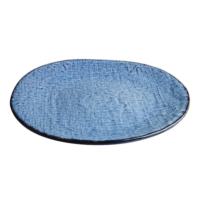 Porcelain Blue Coupe Plates with Denim Texture | Olympia | 285mm 2