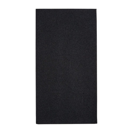 Recyclable Premium Airlaid 1/8 Fold Dinner Napkins Black 40x40cm | Fiesta (Pack 500)
