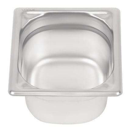 Stainless Steel GN 1/6 Container 100mm Depth | Vogue | 176x162mm 2