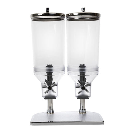 Double Breakfast Cereal Dispenser 2 x 4.5L with Stainless Steel and Chrome Finish | APS
