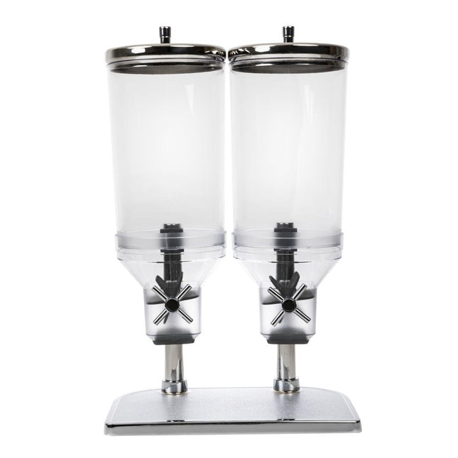 Double Breakfast Cereal Dispenser 2 x 4.5L with Stainless Steel and Chrome Finish | APS