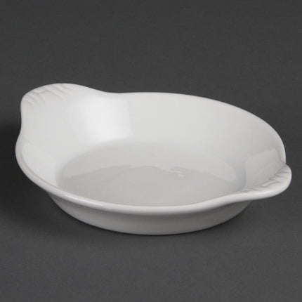 Round Gratin Dishes with Handles | Olympia Whiteware | 17 x 14 cm 2