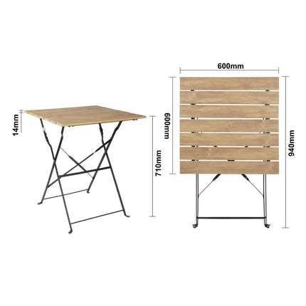 Square Pavement Style Table with Wood Effect | Bolero Perth Series 6