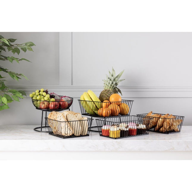 Square Wire Food Display Tray Black 230x230x100mm | Olympia 2