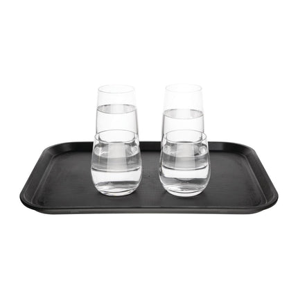Black Non-Slip Polypropylene Serving Tray 40.5x30.5cm | Olympia Kristallon 7