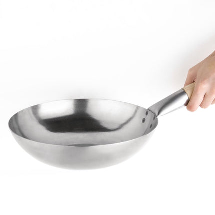 Soft Steel Wok with Flat Bottom 255 mm | Vogue 3