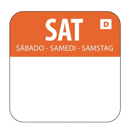Hygiplas Dissolvable Food Safety Labels Saturday | 2x2cm