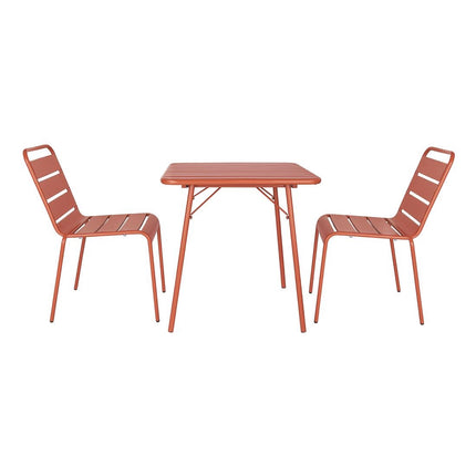 Terracotta Glazed Steel Side Chairs | Bolero | 4 Pieces 6