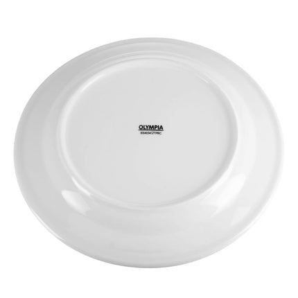 Dinner Plates with Wide Rim 25cm | Olympia Whiteware | Set of 12 4