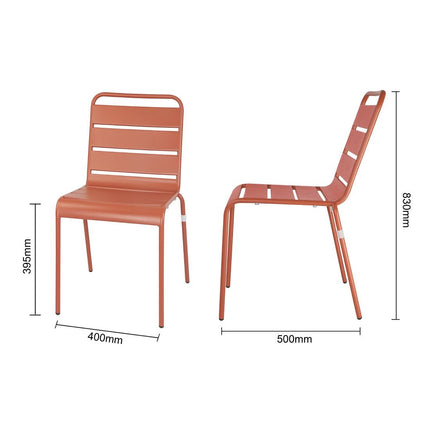 Terracotta Glazed Steel Side Chairs | Bolero | 4 Pieces 5