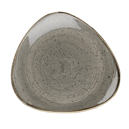 Lotus Plate Triangular  | Churchill Stonecast Grey Cappuccino | 6 Pieces