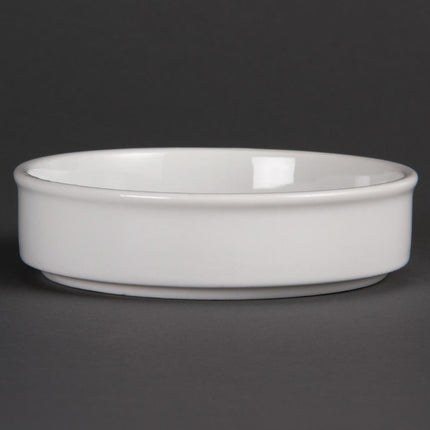 Stackable White Porcelain Tapas Plates 13.4cm | Olympia (6 Pieces)