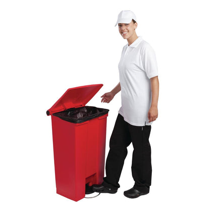 Rubbermaid Step-On Pedal Bin | 87L | Red | One-Piece Polyethylene 5