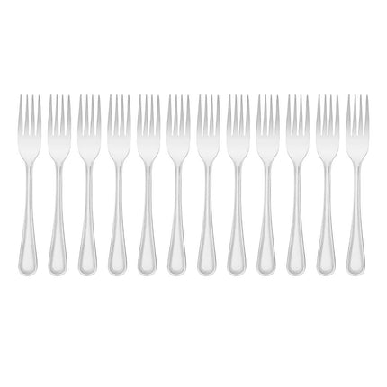 Table Fork with Bead Edge | Olympia Bead | 12 Pieces | High Gloss 18/0 Stainless Steel 4