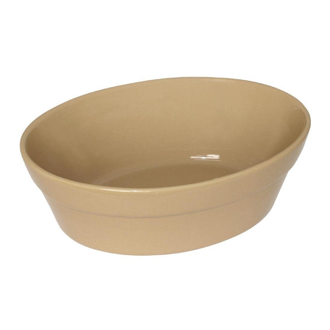 Oval Stoneware Dishes 18x13.3cm | Olympia | Set of 6