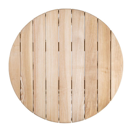 Bolero Round Ash Wood and Aluminium Table 60cm 2