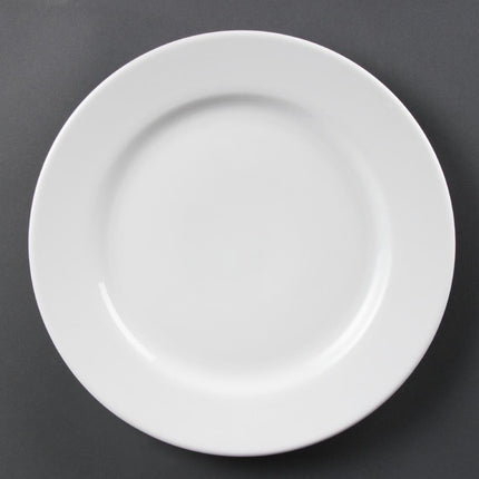 Dinner Plates with Wide Rim 31cm | Olympia Whiteware | Set of 6