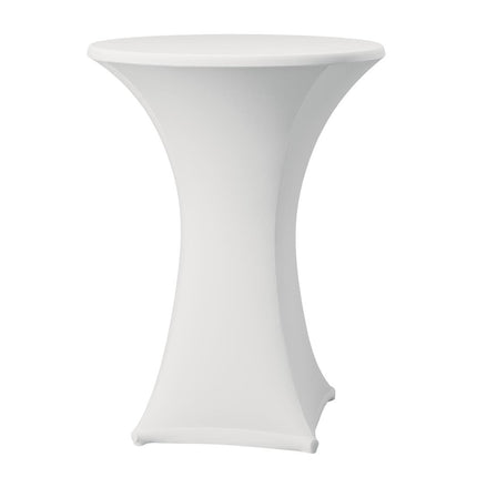 Samba White Stretch Table Skirt for Ø85cm Tables