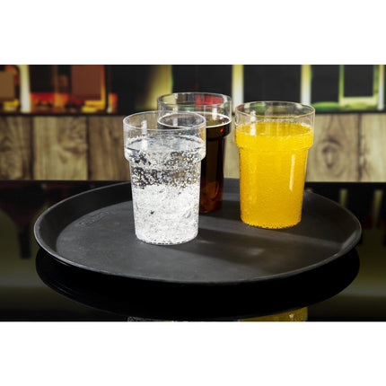 Round Black Anti-Slip Fiberglass Serving Tray 35.5cm | Cambro Camtread 6
