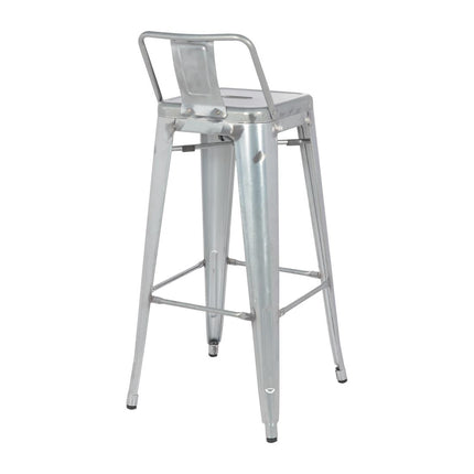 Bolero Bistro High Stool with Backrest | Steel Frame 3