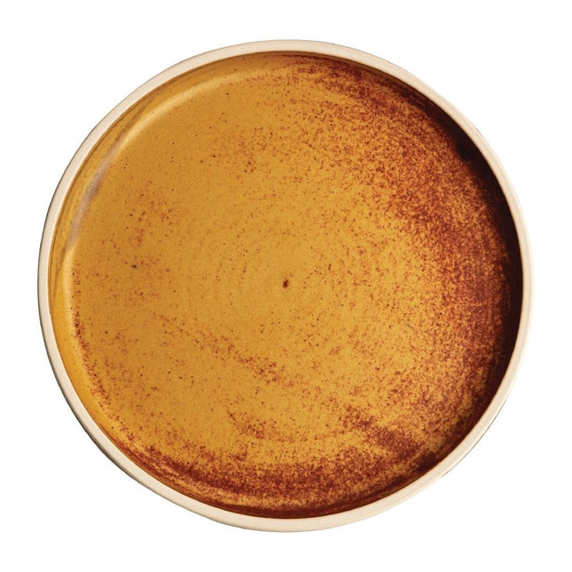 Flat Round Canvas Plates Rust Orange 18cm | Olympia