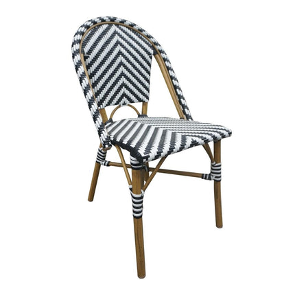 Parisian Style Rattan Side Chair Black | Bolero | 2 Pieces