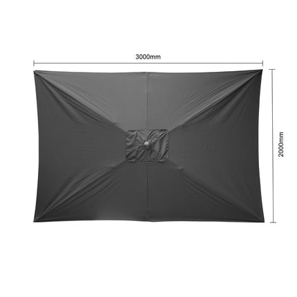 Square UV-Resistant Parasol 2x3m | Bolero Sevilla | Black 5