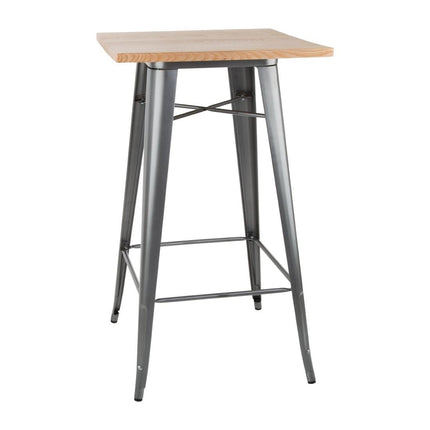 Bistro Bar Table with Grey Wooden Top | Bolero