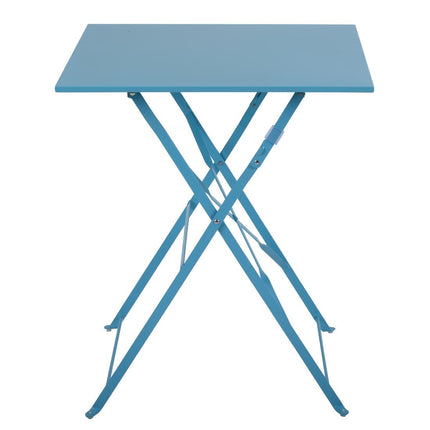 Square Steel Folding Terrace Table 60cm Turquoise | Bolero 2