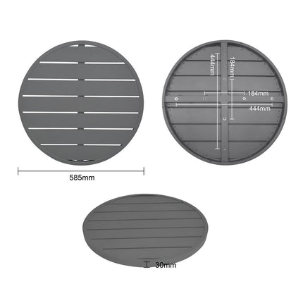 Aluminium Round Tabletop Dark Grey 580mm | Bolero 5