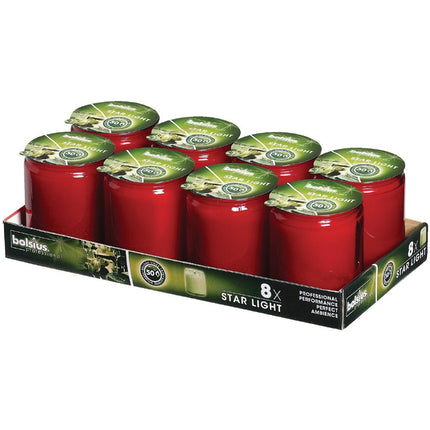 Red Starlight Candle in Glass | Bolsius | 8 Pieces 2