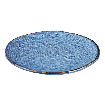 Porcelain Blue Coupe Plates with Denim Texture | Olympia | 180mm 2