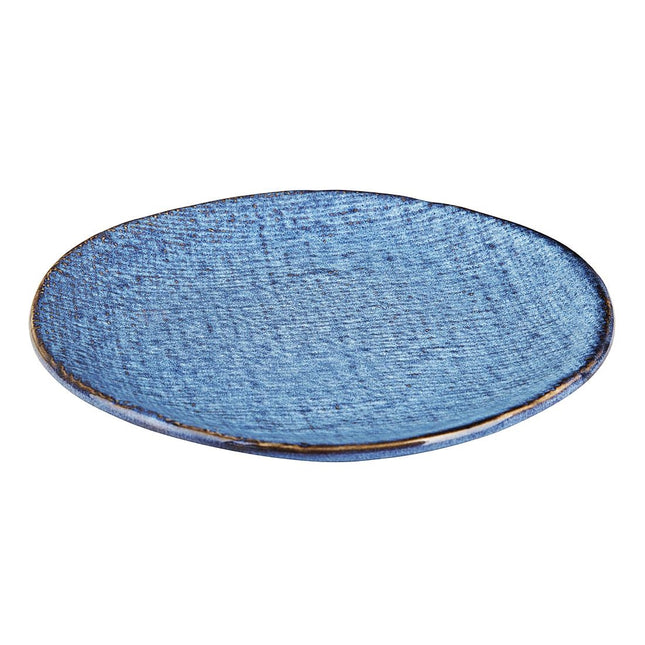 Porcelain Blue Coupe Plates with Denim Texture | Olympia | 180mm 2