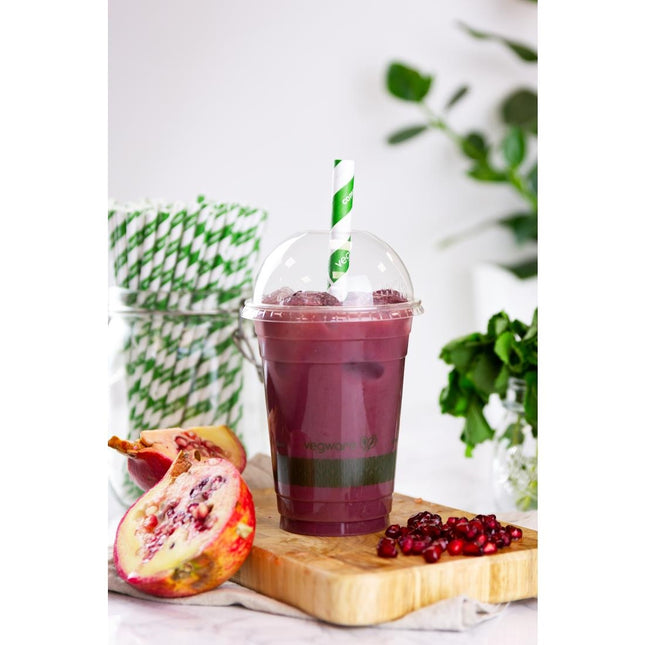 Compostable Dome Lids for 340ml and 455ml Cold Drink Cups | Vegware 2