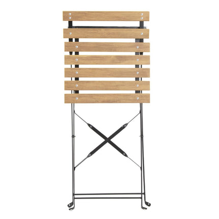 Folding Pavement Style Chairs with Wood Effect | Bolero Perth Series | Set of 2 4