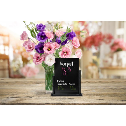 Medium Wooden Table Chalkboard with Black Lacquer Finish | Securit Elegant 7