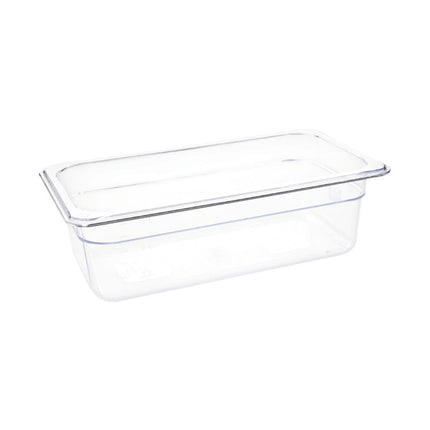Polycarbonate 1/3 Gastronorm Container 100mm | Vogue | Transparent