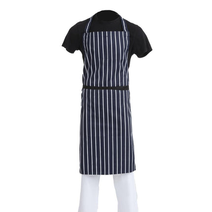Extra Long Blue-White Striped Halter Apron | Whites
