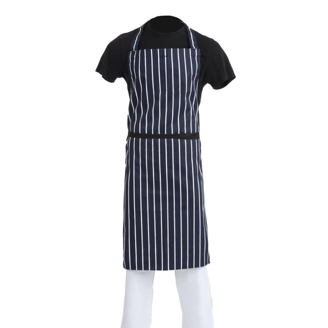 Extra Long Blue-White Striped Halter Apron | Whites