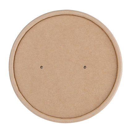 Compostable Paper Lids for 98mm Soup Cups | Fiesta | 500 Pieces
