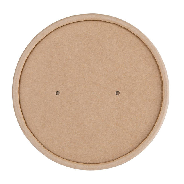 Compostable Paper Lids for 98mm Soup Cups | Fiesta | 500 Pieces