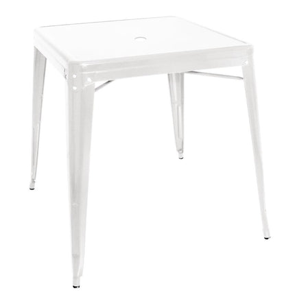 Square Steel Bistro Table White 668 mm | Bolero