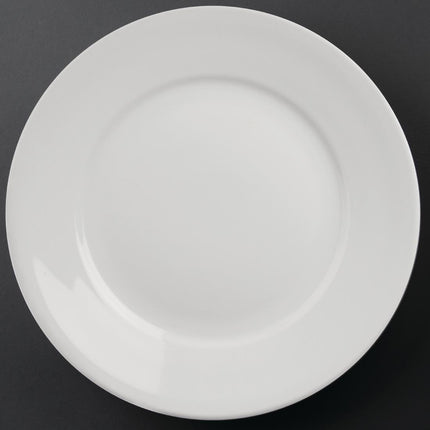 Wide Rim Plates 28cm White | Olympia Athena | 6 Pieces