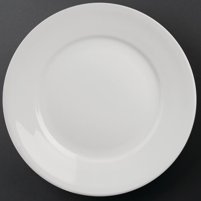 Wide Rim Plates 28cm White | Olympia Athena | 6 Pieces