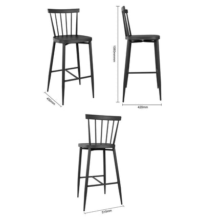 Black High Aluminium Bar Stools | Bolero Windsor | 2 Pieces 6