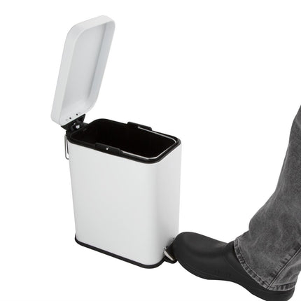 Slim Bathroom Pedal Bin White 5L | Jantex 4