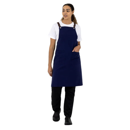 Cotton Canvas Halter Apron Navy Blue | Southside 9