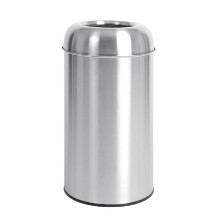 Bolero Stainless Steel Open-Top Waste Bin 40L