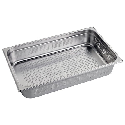 Perforated Stainless Steel Gastronorm Pan GN 1/1 10cm Deep | Gastro M